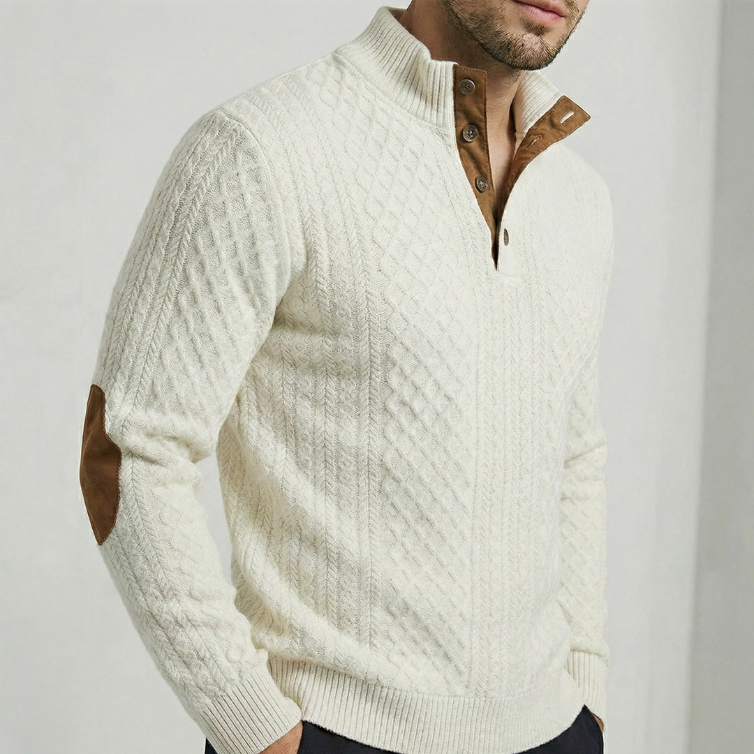 Crown – High Collar Knit Pullover Sweater