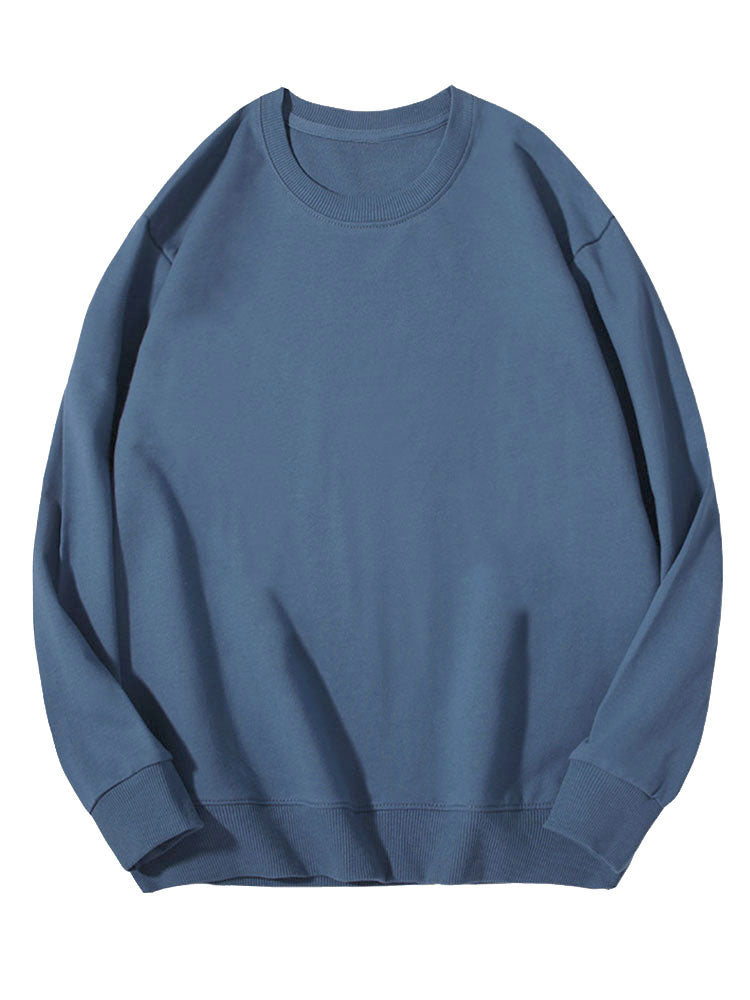 Men’s Basic Cotton Crew Neck Sweatshirt – Relaxed Fit Long Sleeve Casual Pullover for Everyday Wear