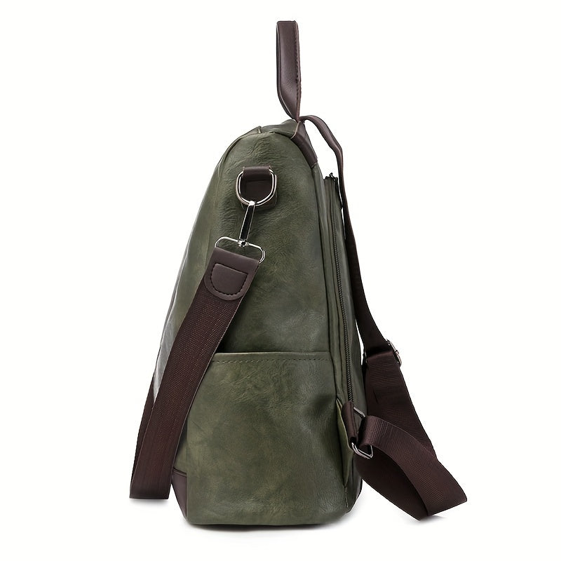 Diebstahlsicherer wandelbarer Rucksack für Damen – Kunstleder-Mehrwegtasche mit verstecktem Reißverschluss auf der Rückseite für Arbeit und Reisen