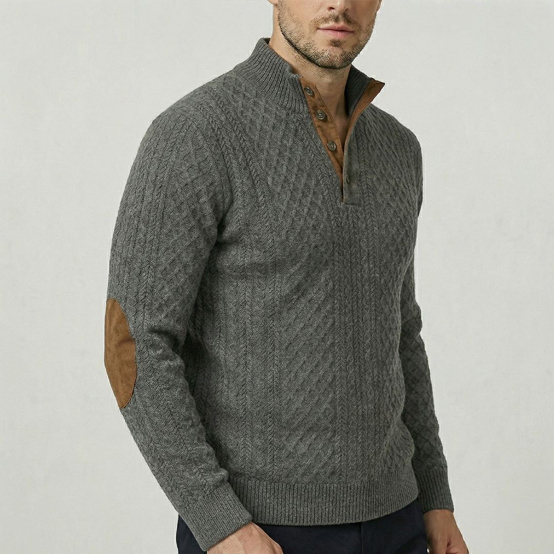 Crown – High Collar Knit Pullover Sweater
