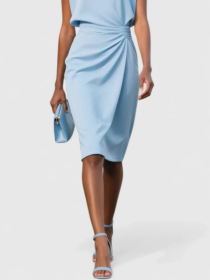 Women’s Ruched Waist Midi Dress Elegant Occasion Style