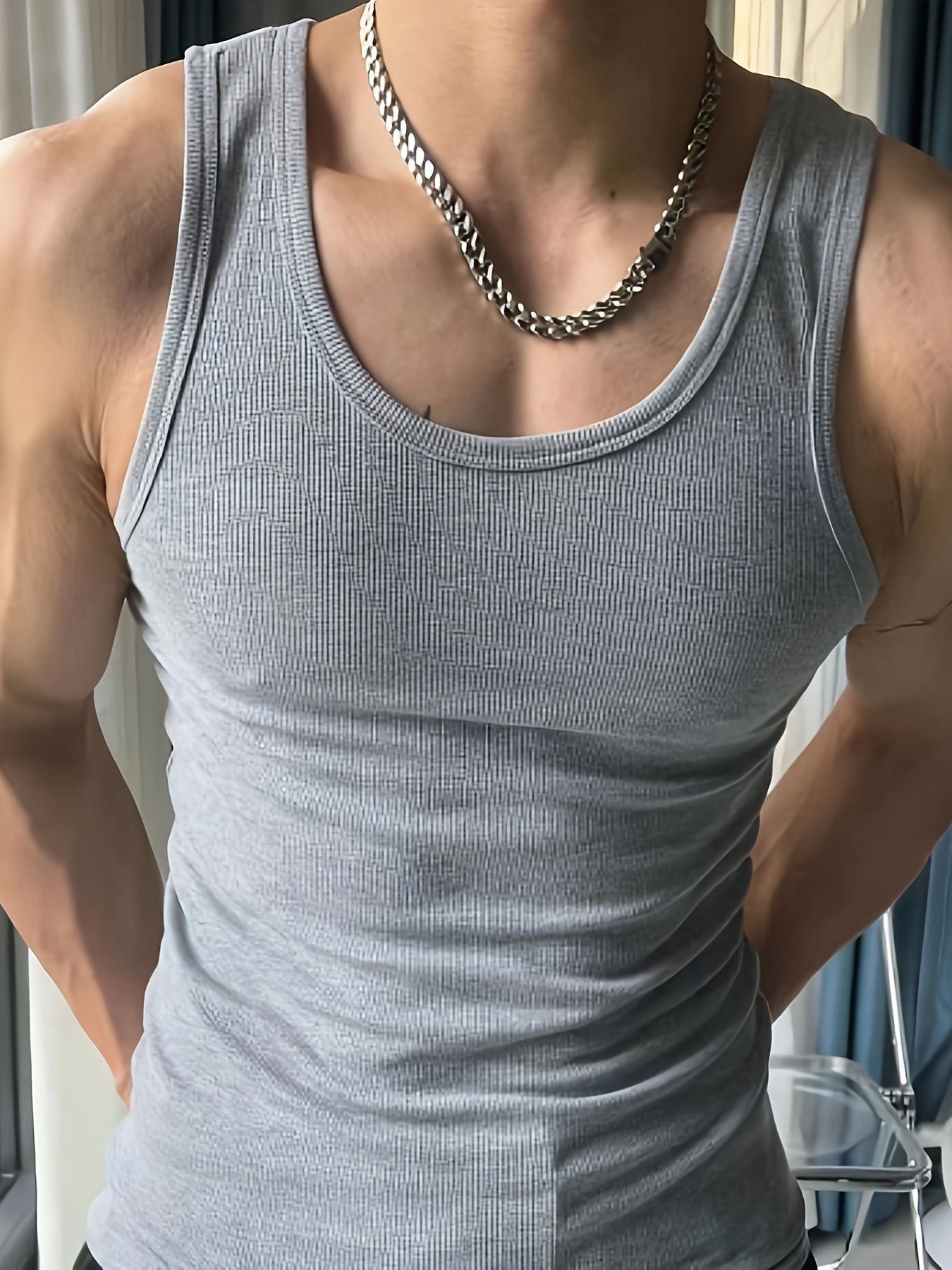 Men’s Breathable Summer Tank Top – Lightweight Comfortable Athletic Casual Workout Tee