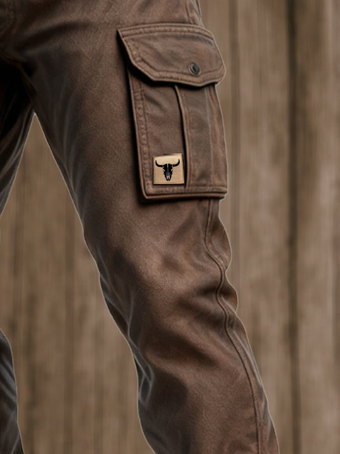 Ανδρικό Παντελόνι Cargo Slim Fit με Τσέπη Utility σε Στυλ Streetwear