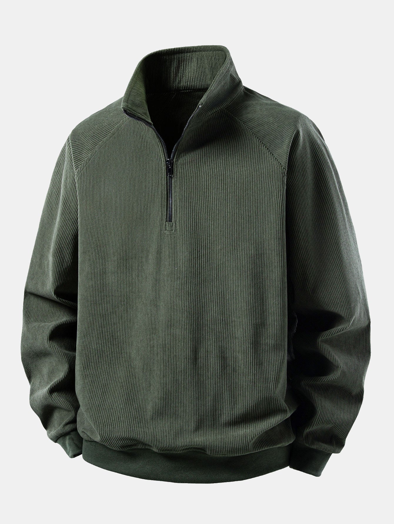 Men’s Corduroy Quarter-Zip Sweatshirt – Relaxed Raglan Pullover for Cooler Days