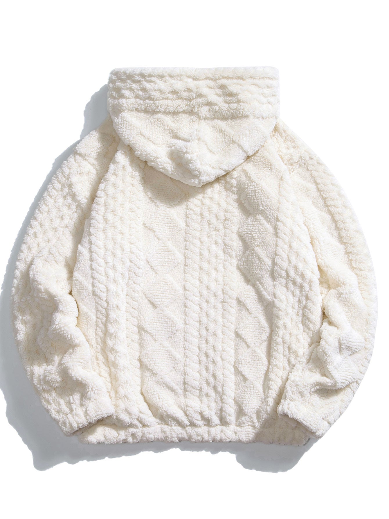 Ensemble de survêtement texturé en tissu pelucheux pour homme – sweat à capuche décontracté et pantalon de jogging pour les week-ends d’hiver