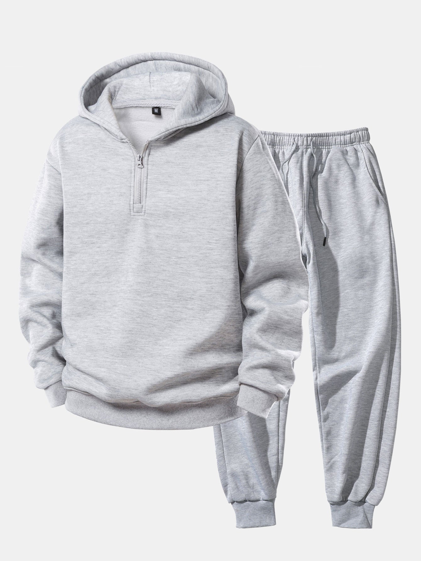 Pánská tepláková souprava s mikinou na zip ke krku – pohodlné jogger kalhoty na cestování a ležérní streetwear