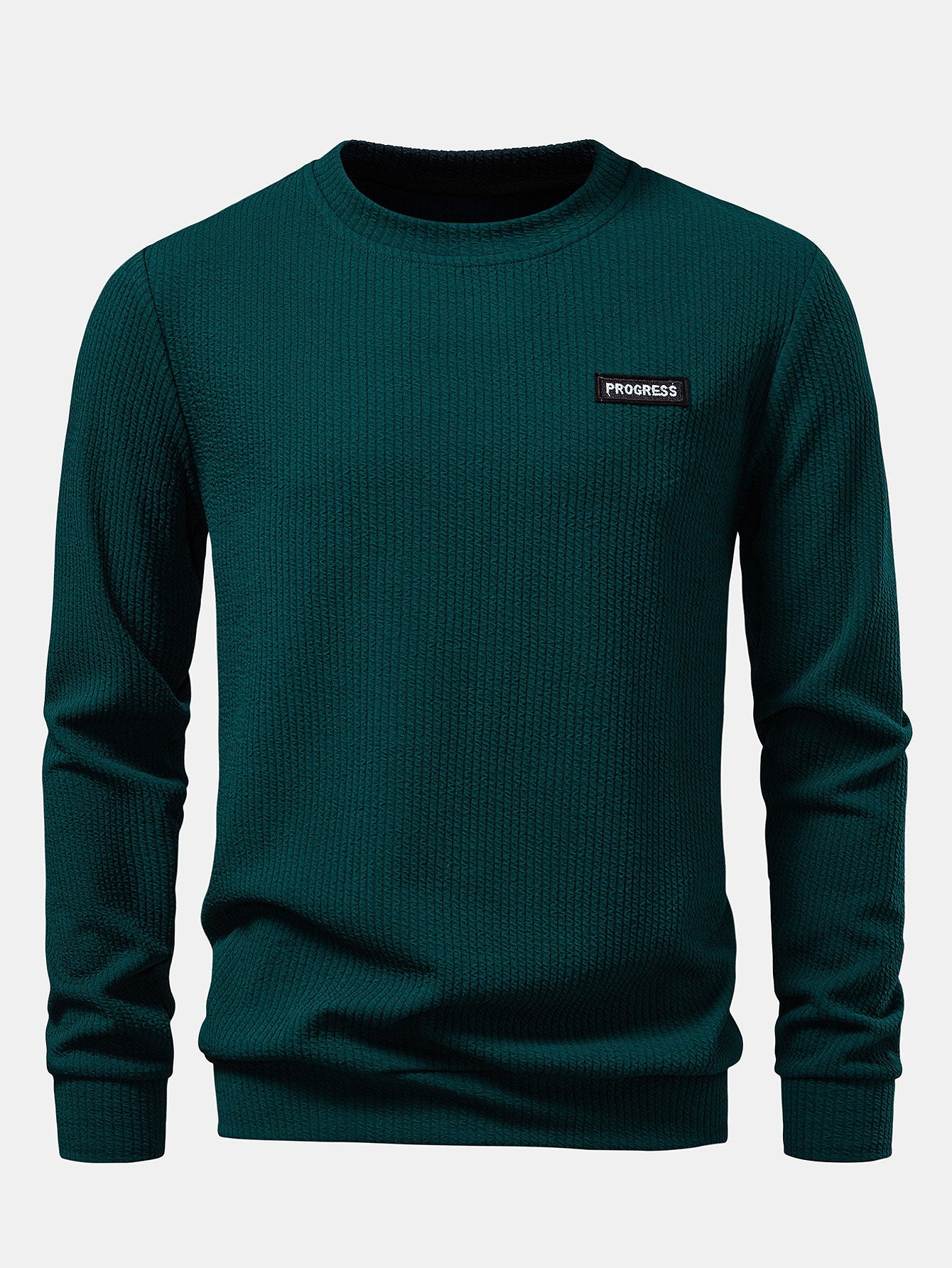 Men’s Textured Crewneck Sweatshirt – Regular Fit Everyday Layer for Cooler Days