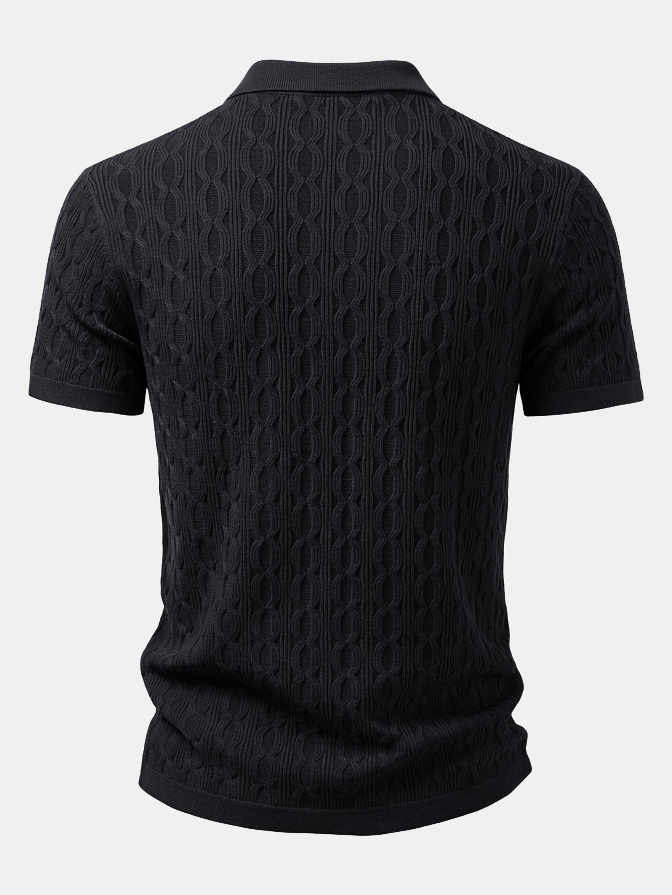 Set estivo uomo smart casual con camicia in maglia testurizzata di viscosa e pantaloni affusolati elasticizzati