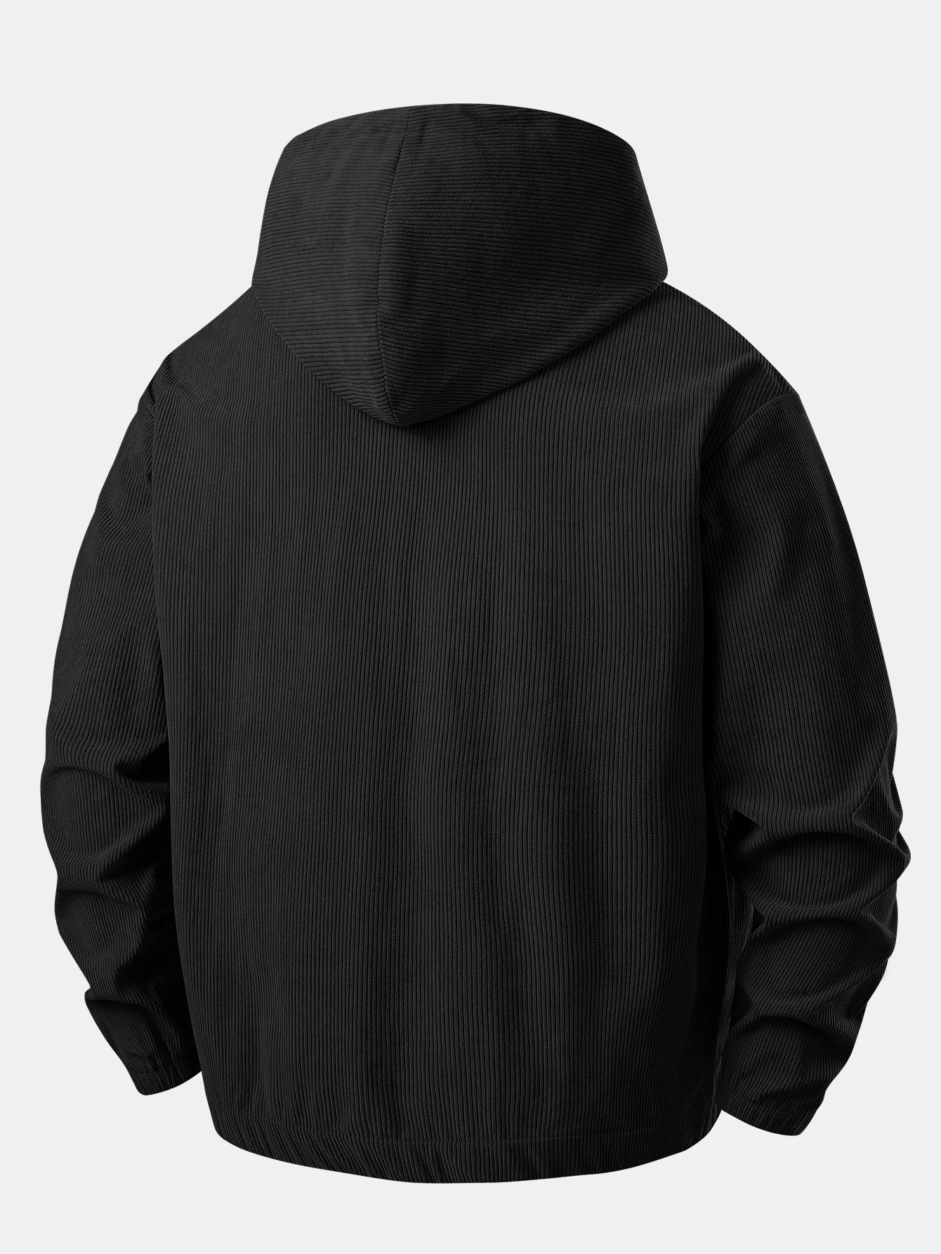 Hoodie i fløjl til mænd med kvart lynlås – afslappet tekstureret pullover til lag-på-lag-look om efteråret