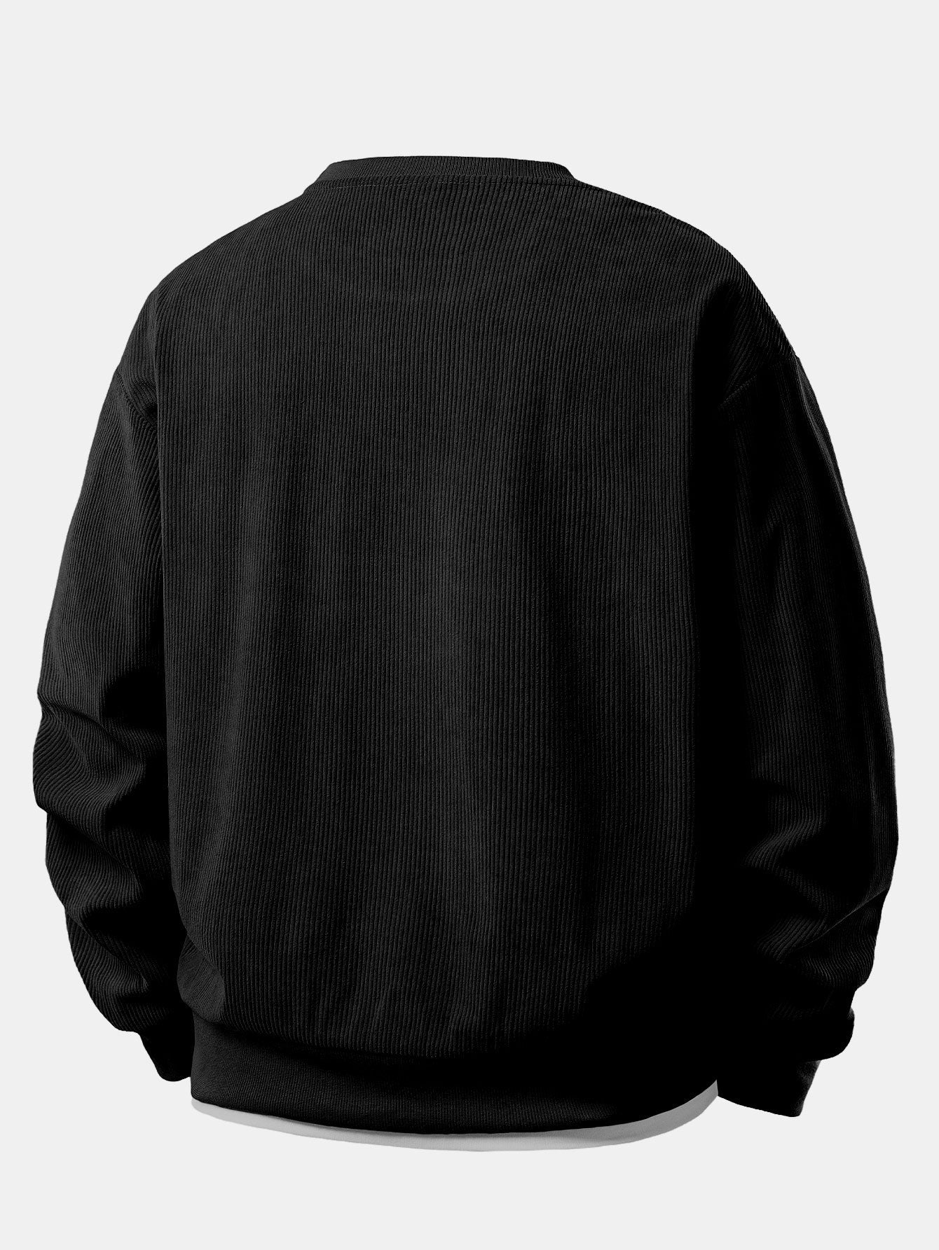 Felpa girocollo a strati in velluto a coste da uomo – Pullover casual e comodo per tutti i giorni più freschi