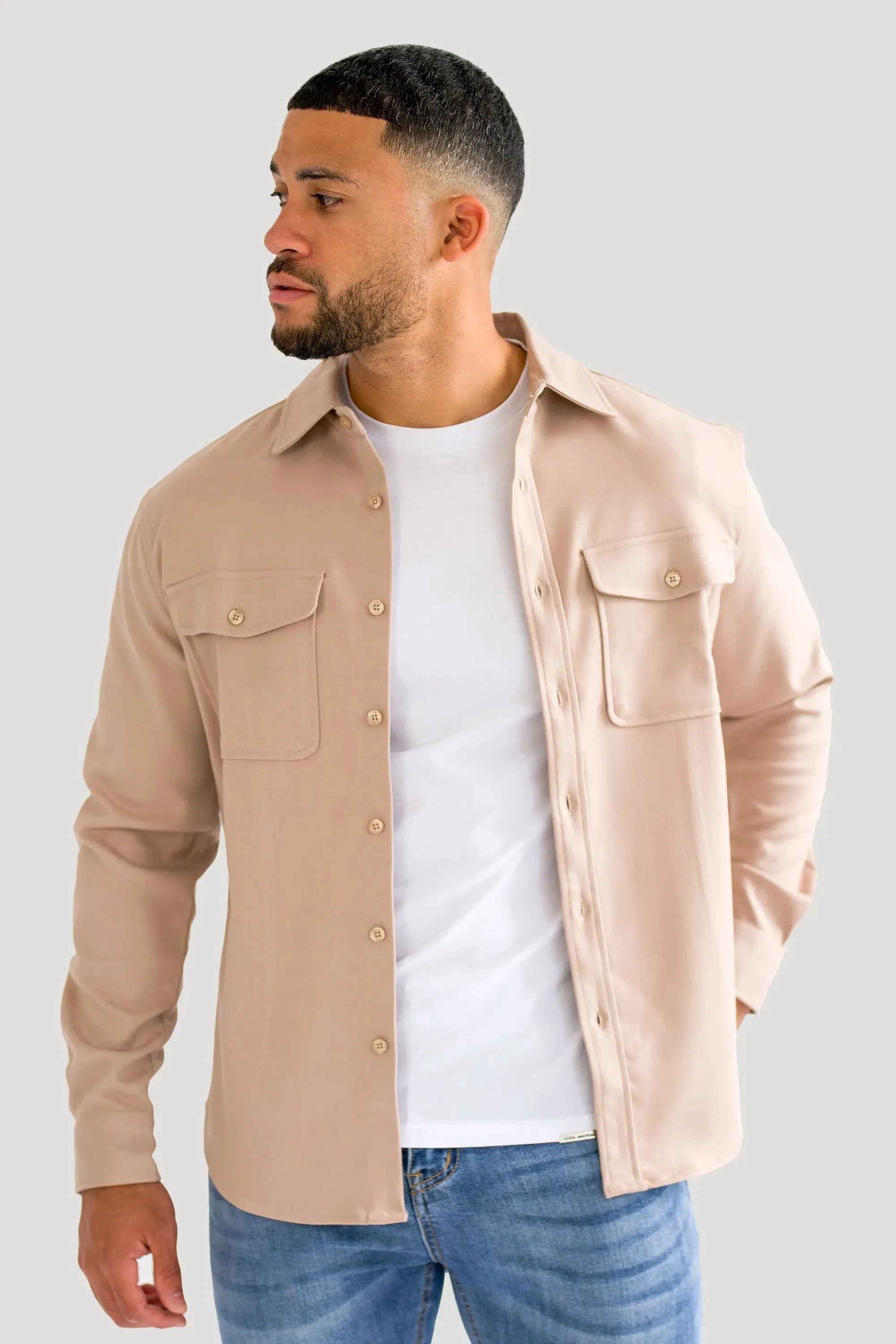 Men’s Cotton Blend Overshirt – Relaxed Utility Layering Piece for Casual Seasonal Styling