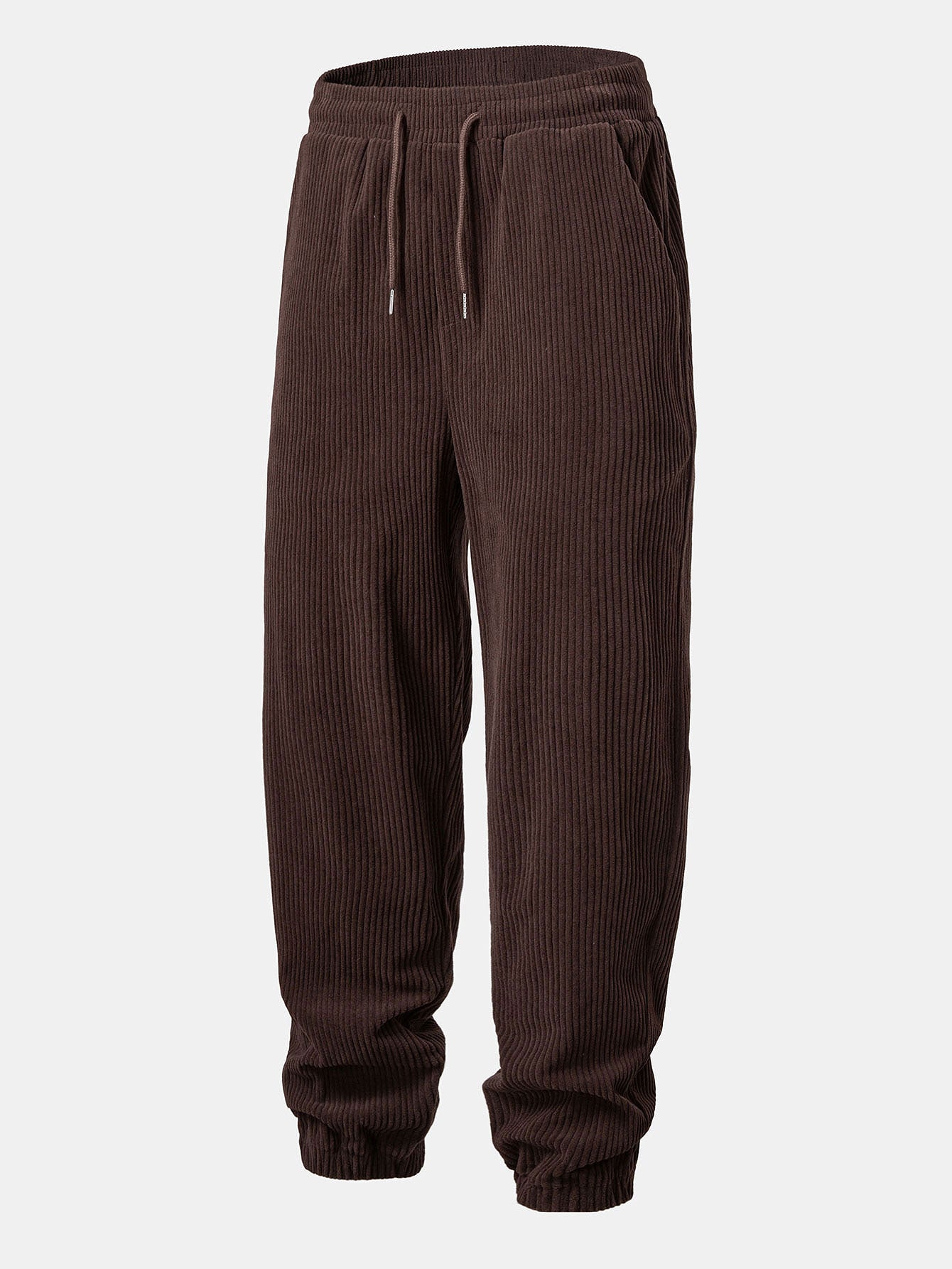 Men’s Ribbed Corduroy Tracksuit – Relaxed Hoodie and Tapered Joggers for Autumn Travel