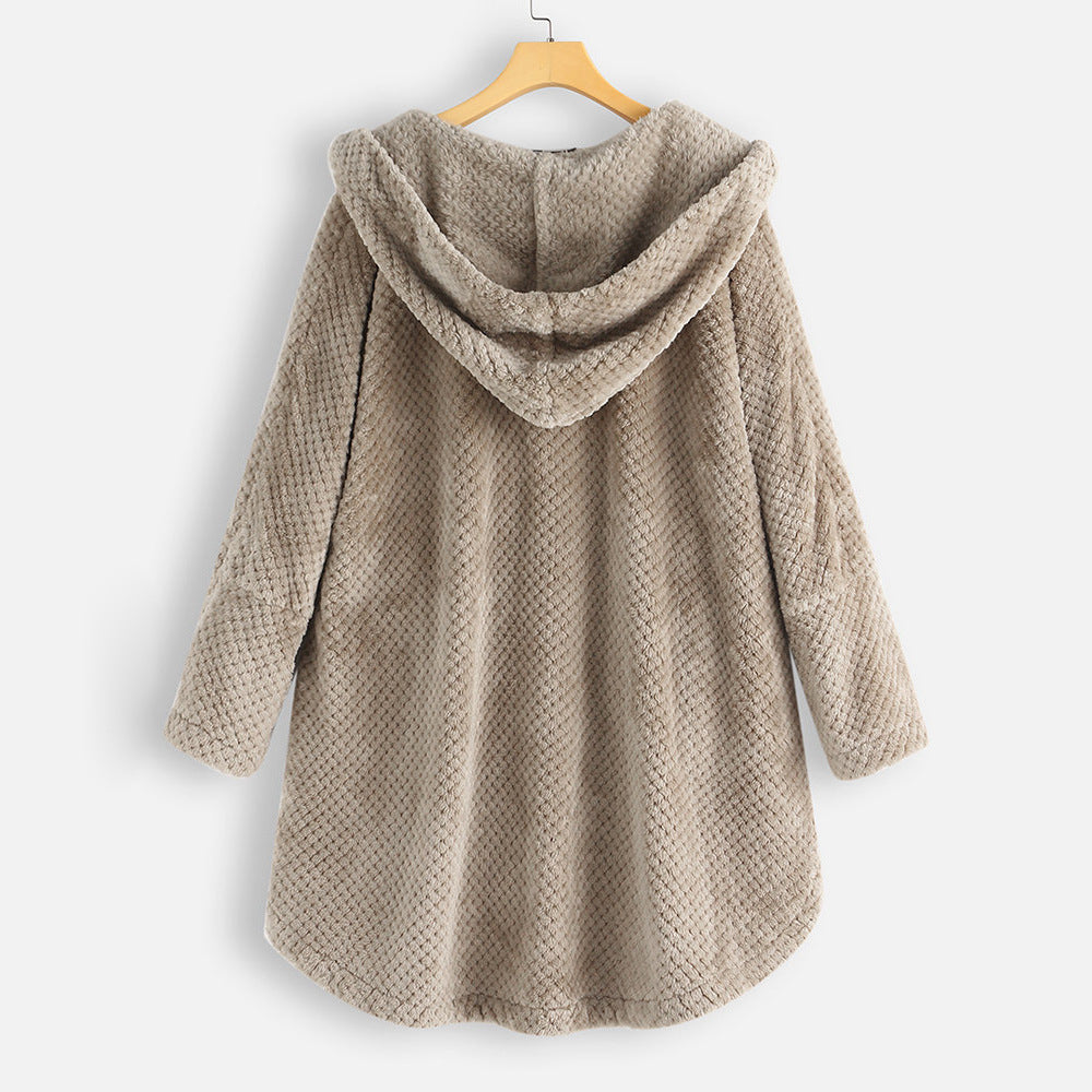 Damejakke i blødt fleece – varm, behagelig, let, afslappet, hverdagsagtig, hyggelig lag-på-lag cardigan