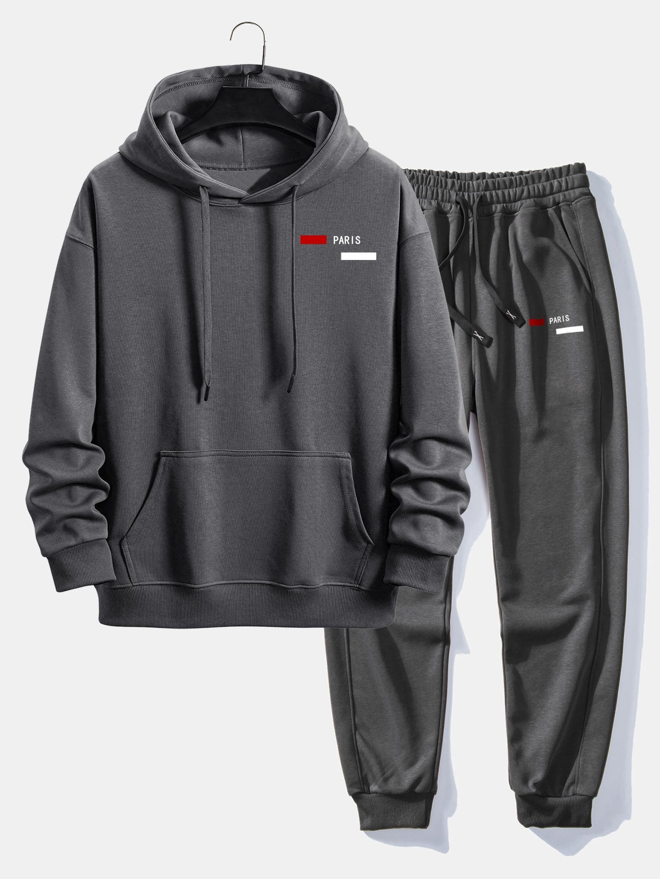 Men’s Relaxed Fit Tracksuit – Cotton Blend Hoodie and Joggers for Casual Streetwear
