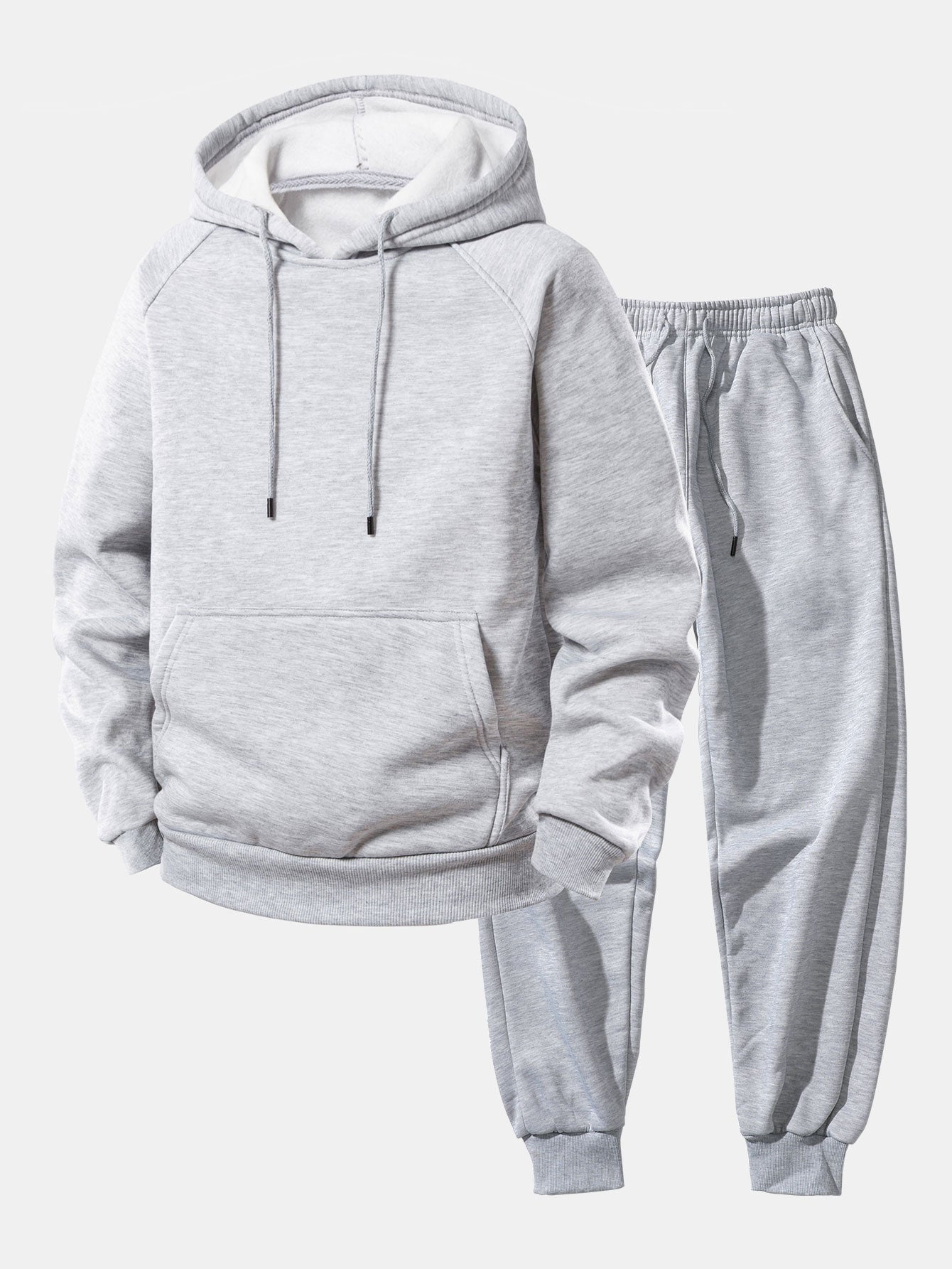 Men’s Raglan Hoodie Tracksuit – Regular Fit Polyester Set for Everyday Casual Wear