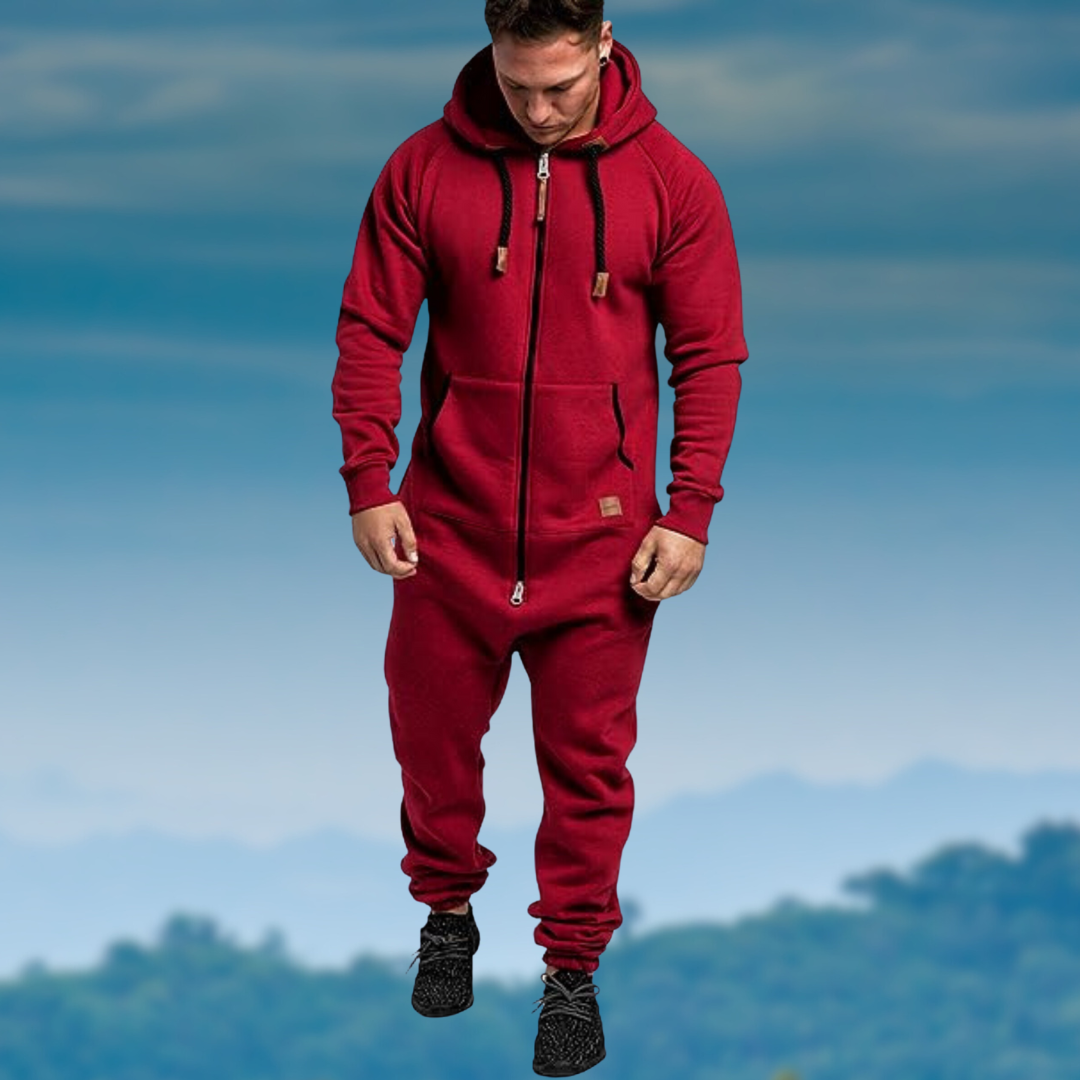 Men’s Lightweight Tracksuit Jumpsuit – Breathable Hooded Athletic Outfit Comfortable Outdoor Leisure Training Wear