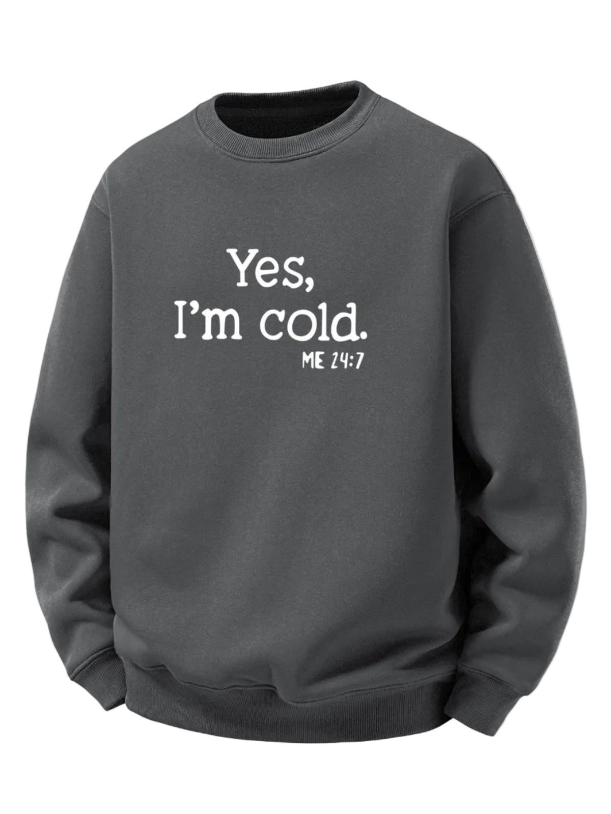 Men’s Sherpa Fleece Lined Printed Sweatshirt – Relaxed Fit Warm Crew Neck Pullover for Autumn and Winter