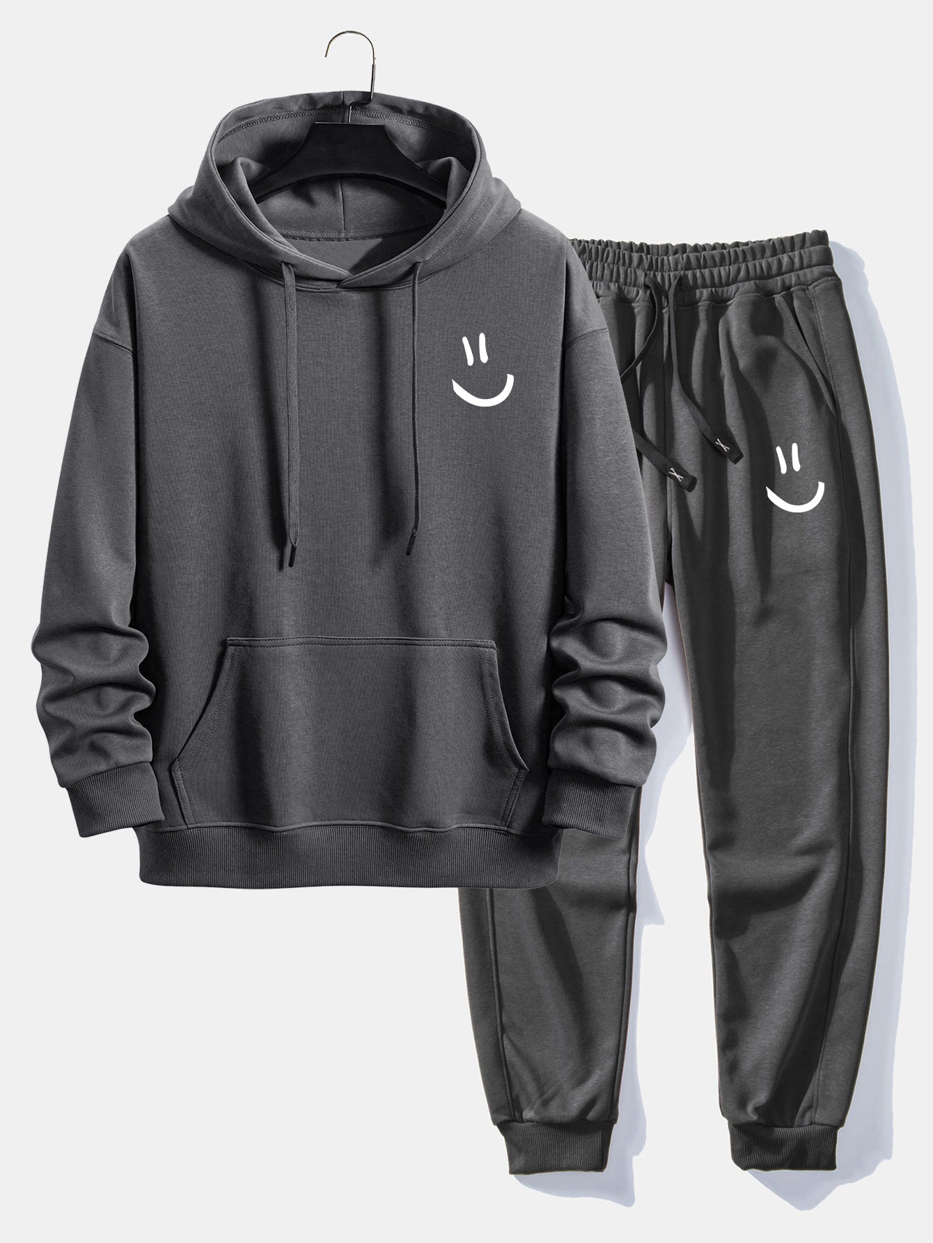 Men’s Casual Hoodie and Jogger Tracksuit – Relaxed Cotton Blend Set for Weekends