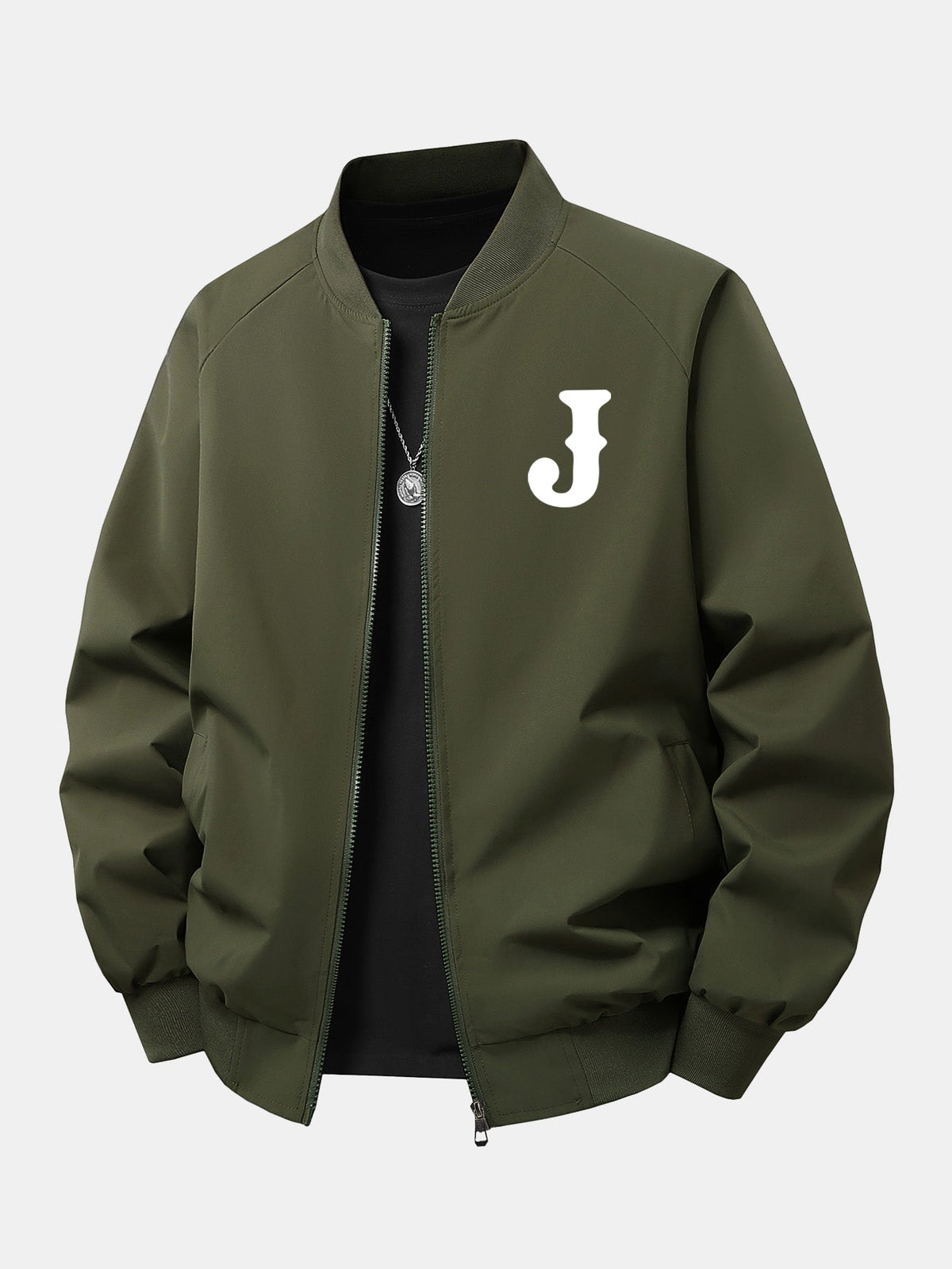 Bomberjacke in lockerer Passform für Herren – bedruckte, leichte Freizeitjacke mit Reißverschluss für den Herbst und Streetwear im Alltag