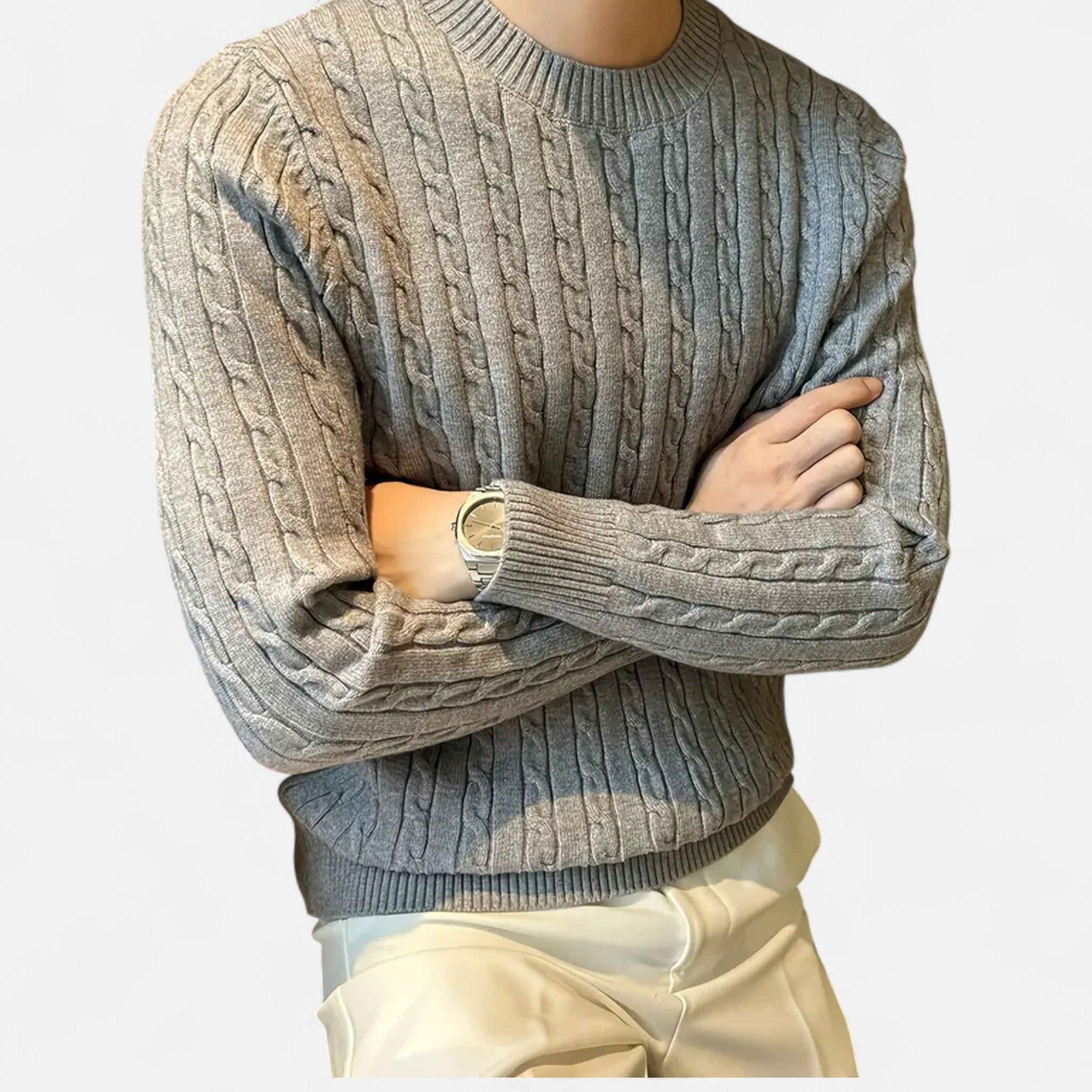 Valmonti | Men’s Ribbed Knit Crew Sweater