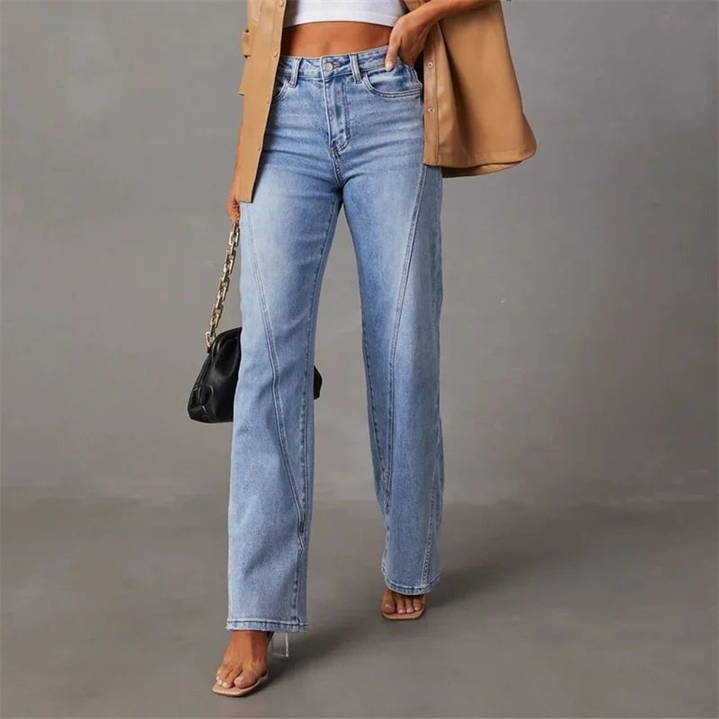 Women’s High-Waisted Wide Leg Jeans Relaxed Denim Trousers