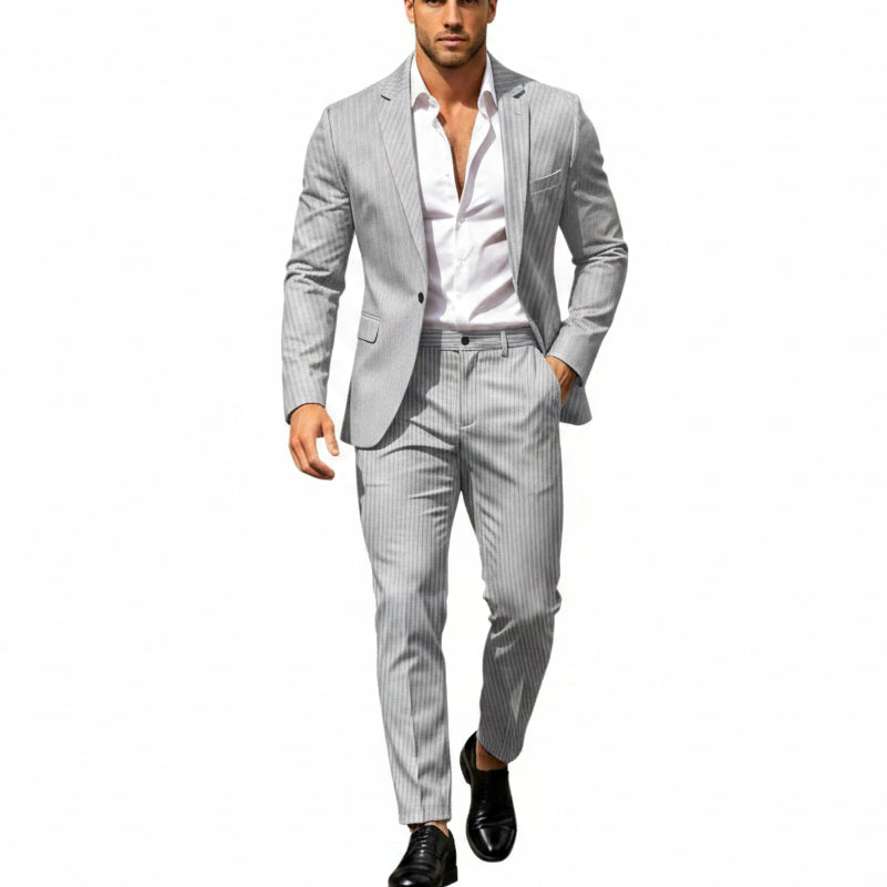 Men’s Lightweight Two-Piece Suit – Refined Tailoring for Weddings and Business