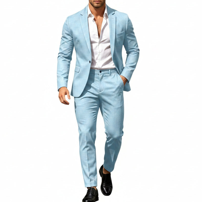 Men’s Lightweight Two-Piece Suit – Refined Tailoring for Weddings and Business