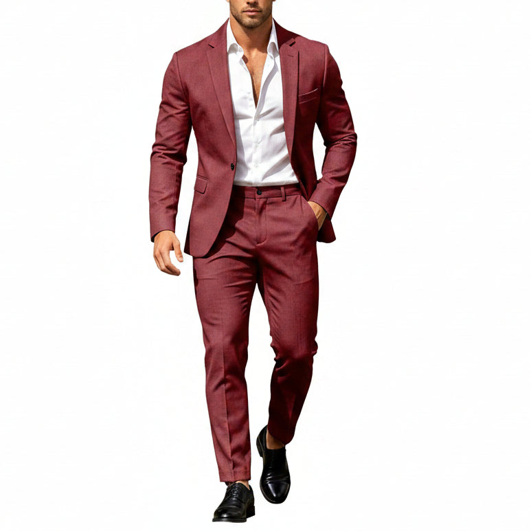 Men’s Lightweight Two-Piece Suit – Refined Tailoring for Weddings and Business