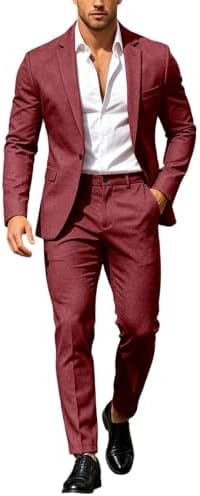 Men’s Modern Two-Piece Suit – Single-Button Blazer Set for Celebrations and Business