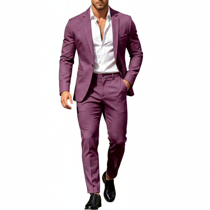 Men’s Lightweight Two-Piece Suit – Refined Tailoring for Weddings and Business