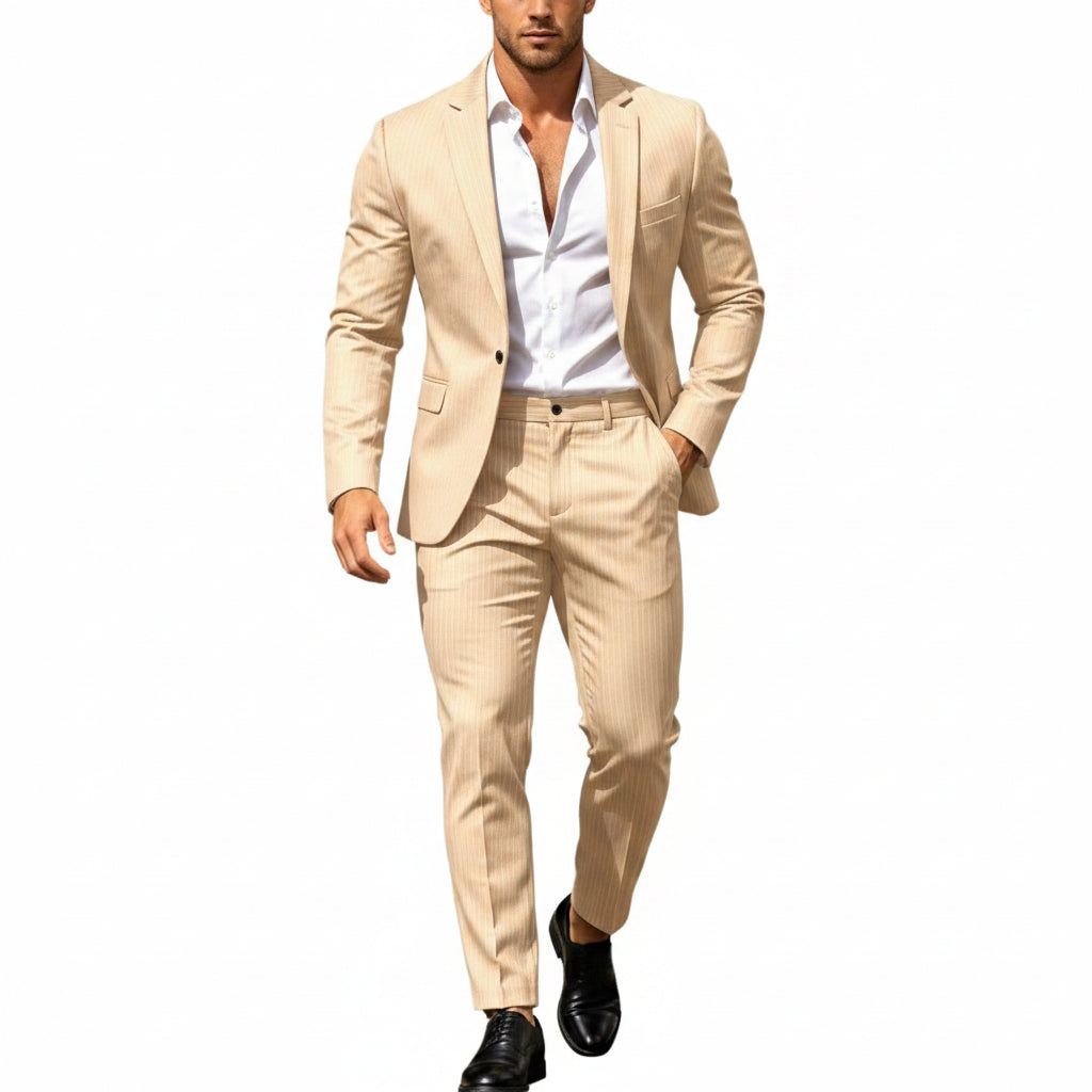 Men’s Lightweight Two-Piece Suit – Refined Tailoring for Weddings and Business