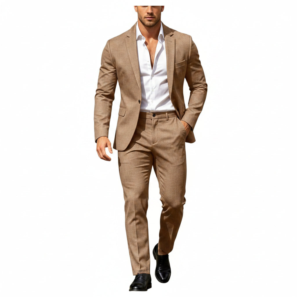 Men’s Lightweight Two-Piece Suit – Refined Tailoring for Weddings and Business