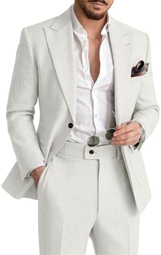 Men's Summer Linen Suit | Lightweight Breathable Two-Piece Smart Casual & Tailored Formal Set