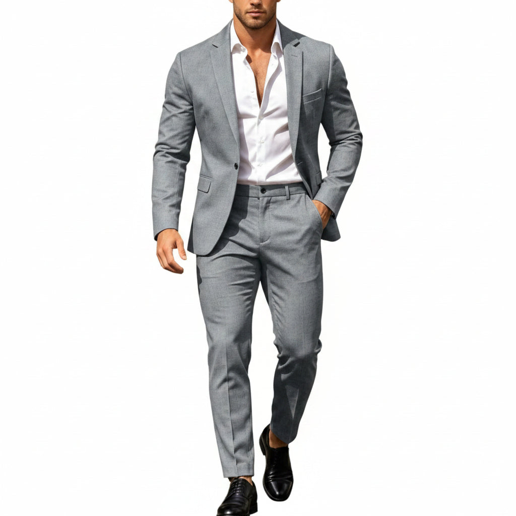 Men’s Lightweight Two-Piece Suit – Refined Tailoring for Weddings and Business