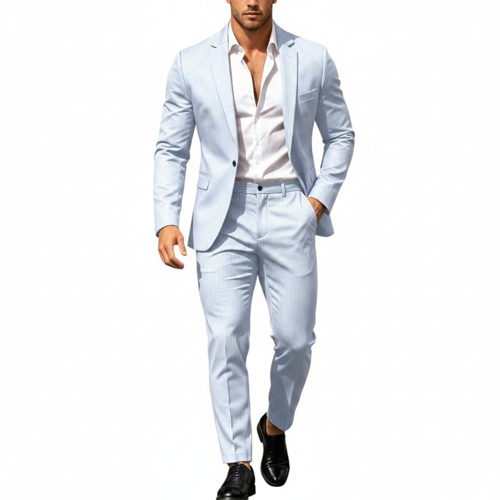 Men’s Lightweight Two-Piece Suit – Refined Tailoring for Weddings and Business