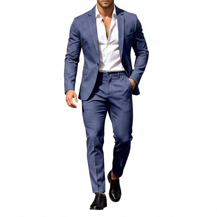 Men’s Lightweight Two-Piece Suit – Refined Tailoring for Weddings and Business
