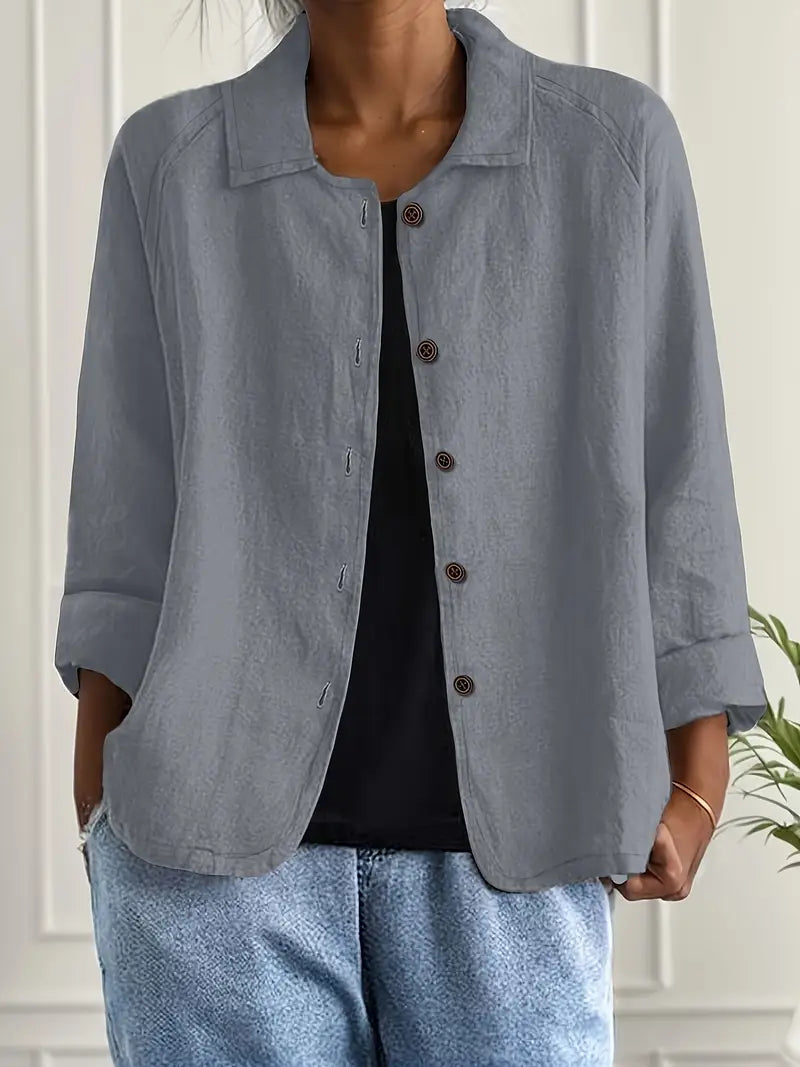 Women’s Lightweight Button-Front Shirt Cardigan Casual Layer