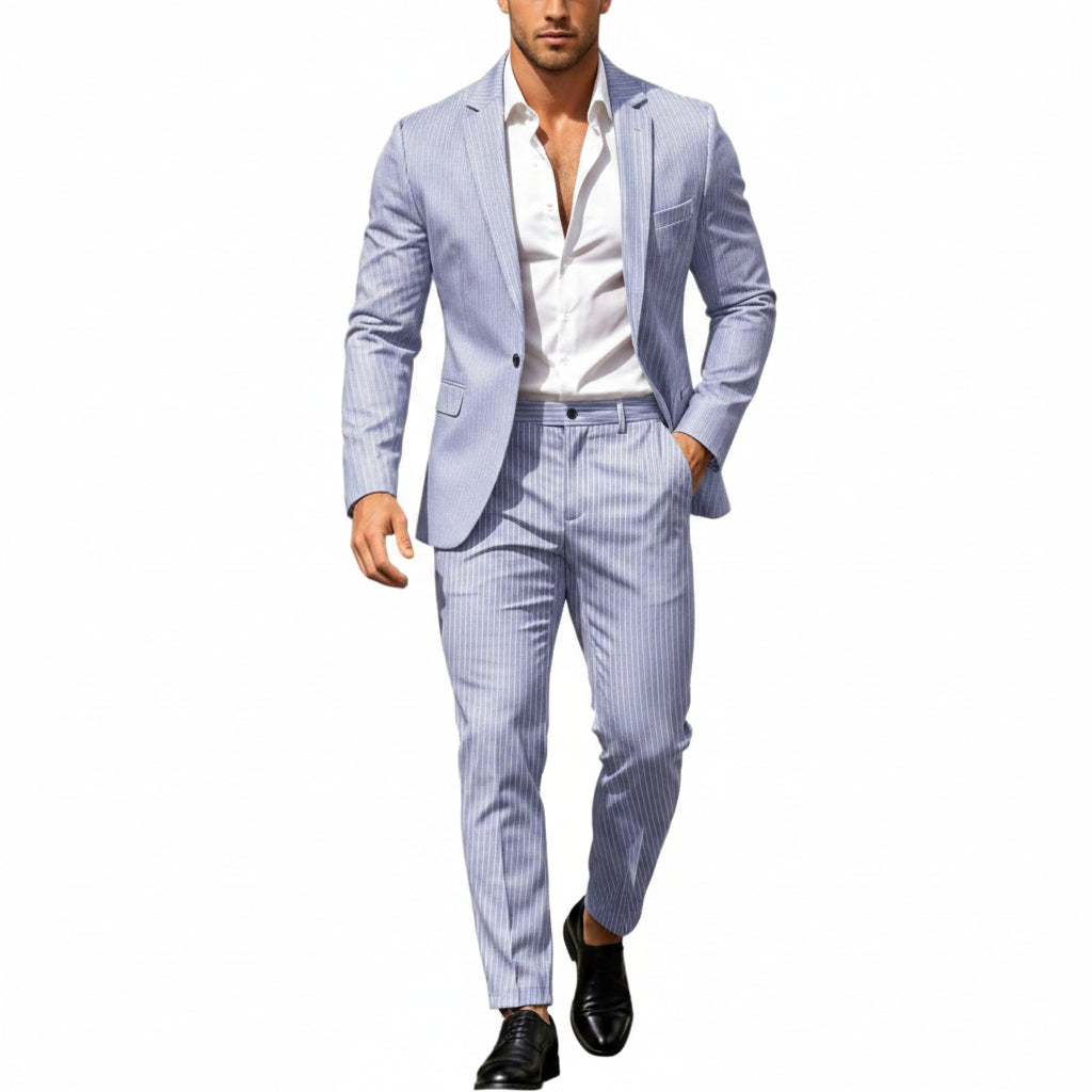 Men’s Lightweight Two-Piece Suit – Refined Tailoring for Weddings and Business