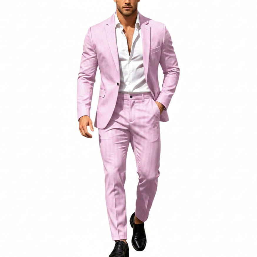 Men’s Lightweight Two-Piece Suit – Refined Tailoring for Weddings and Business
