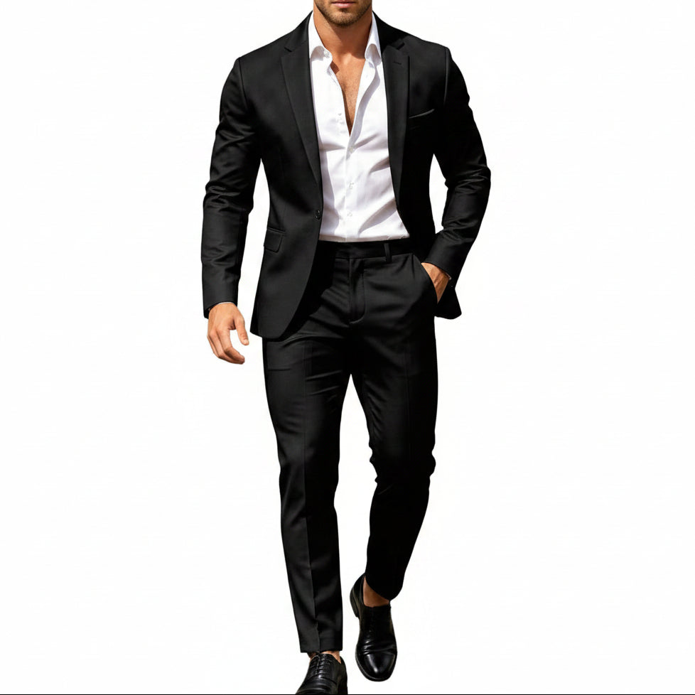 Men’s Lightweight Two-Piece Suit – Refined Tailoring for Weddings and Business