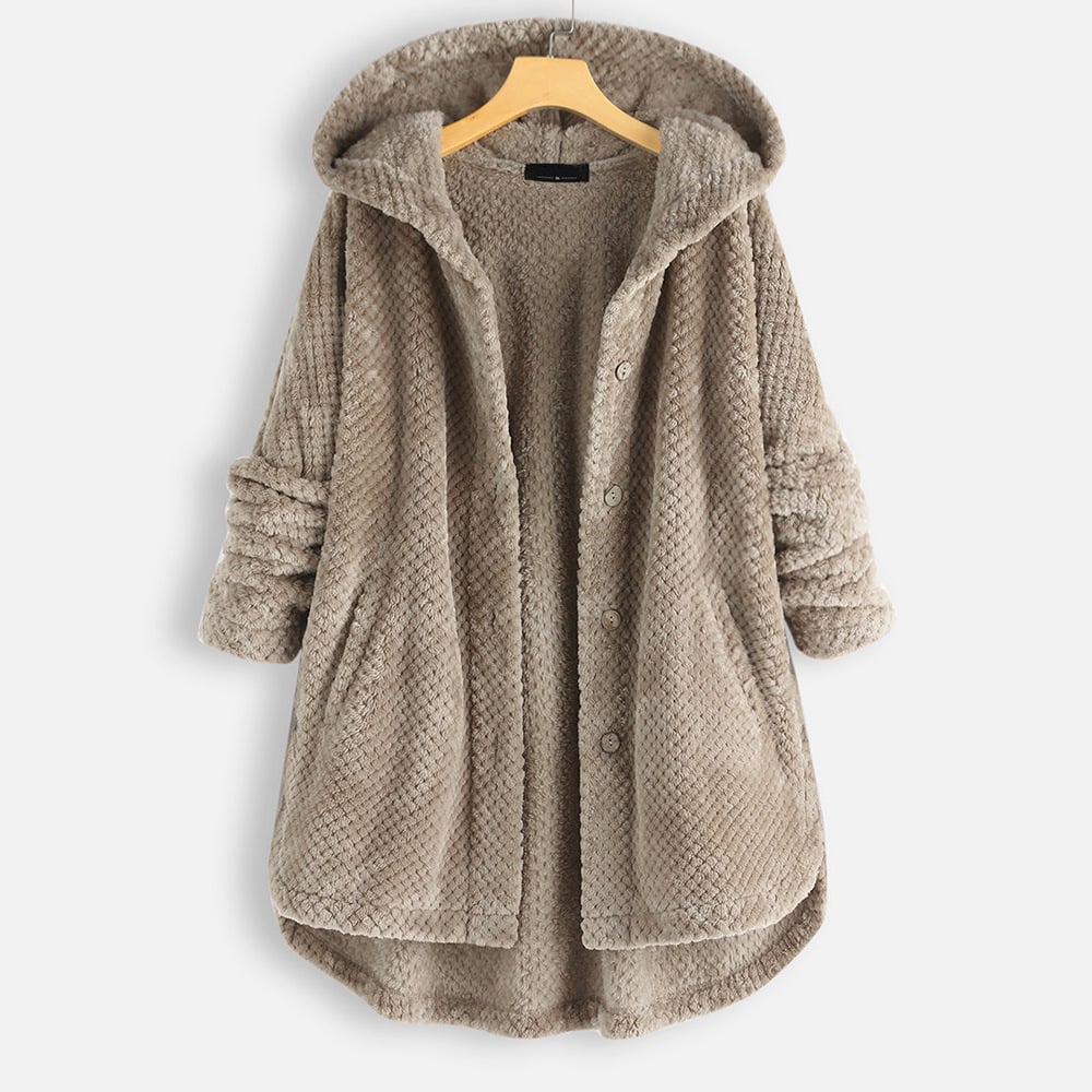 Damejakke i blødt fleece – varm, behagelig, let, afslappet, hverdagsagtig, hyggelig lag-på-lag cardigan