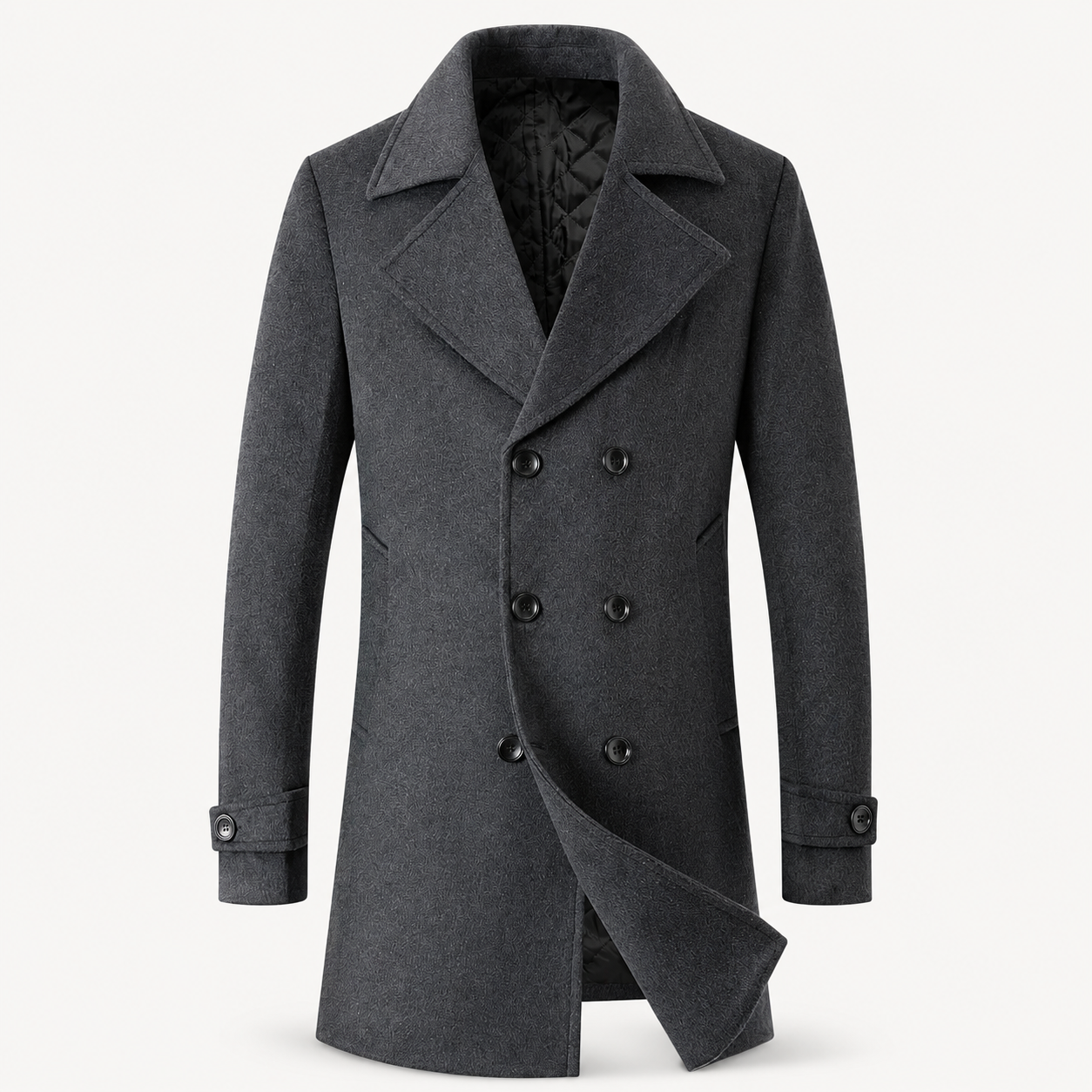 Men’s Double-Breasted Tweed Overcoat – Structured Heritage Layer for Smart Formal Dressing
