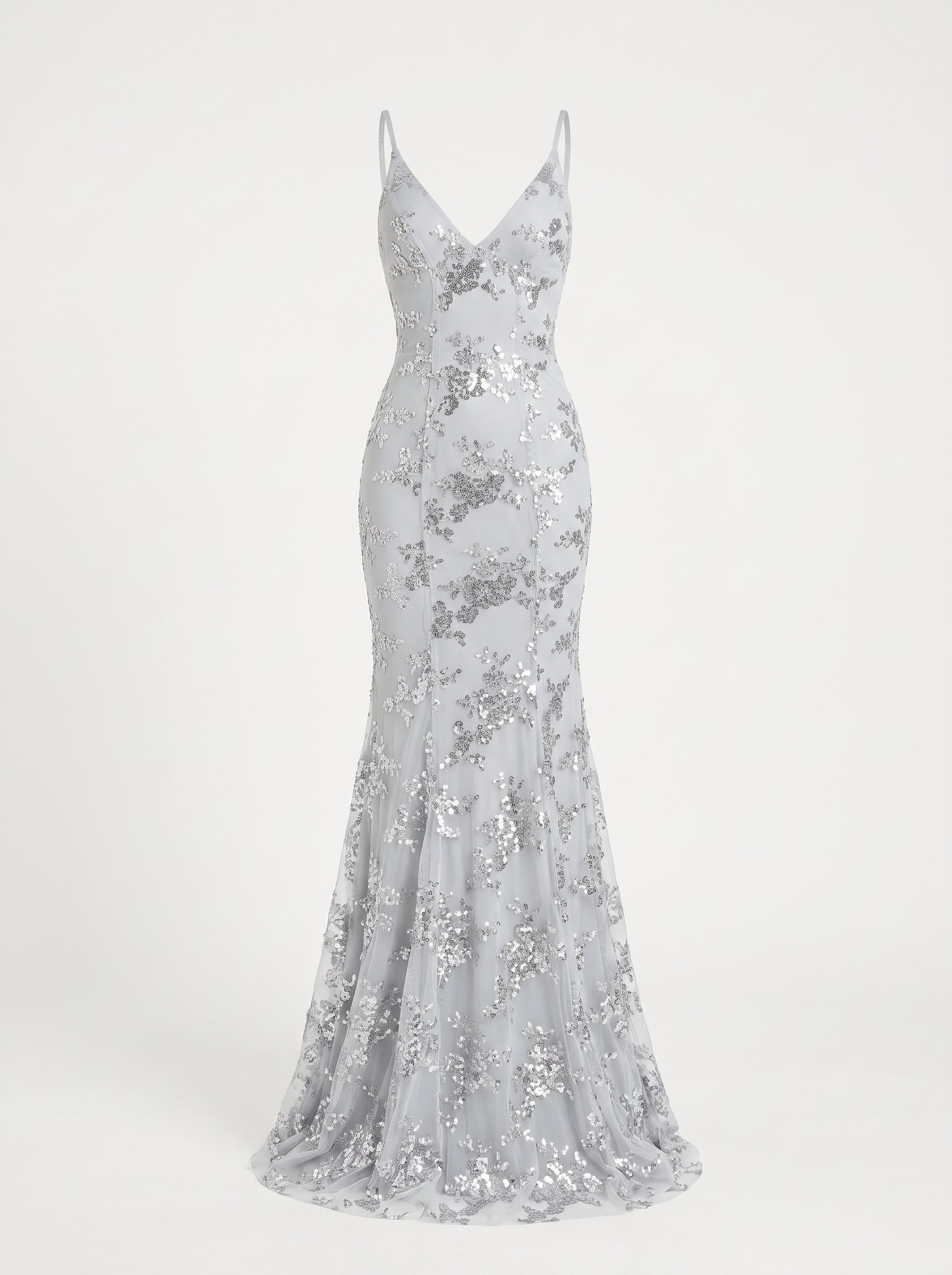 Women’s Sequin Maxi Evening Gown – Deep V-Neck Style for Galas and Formal Events