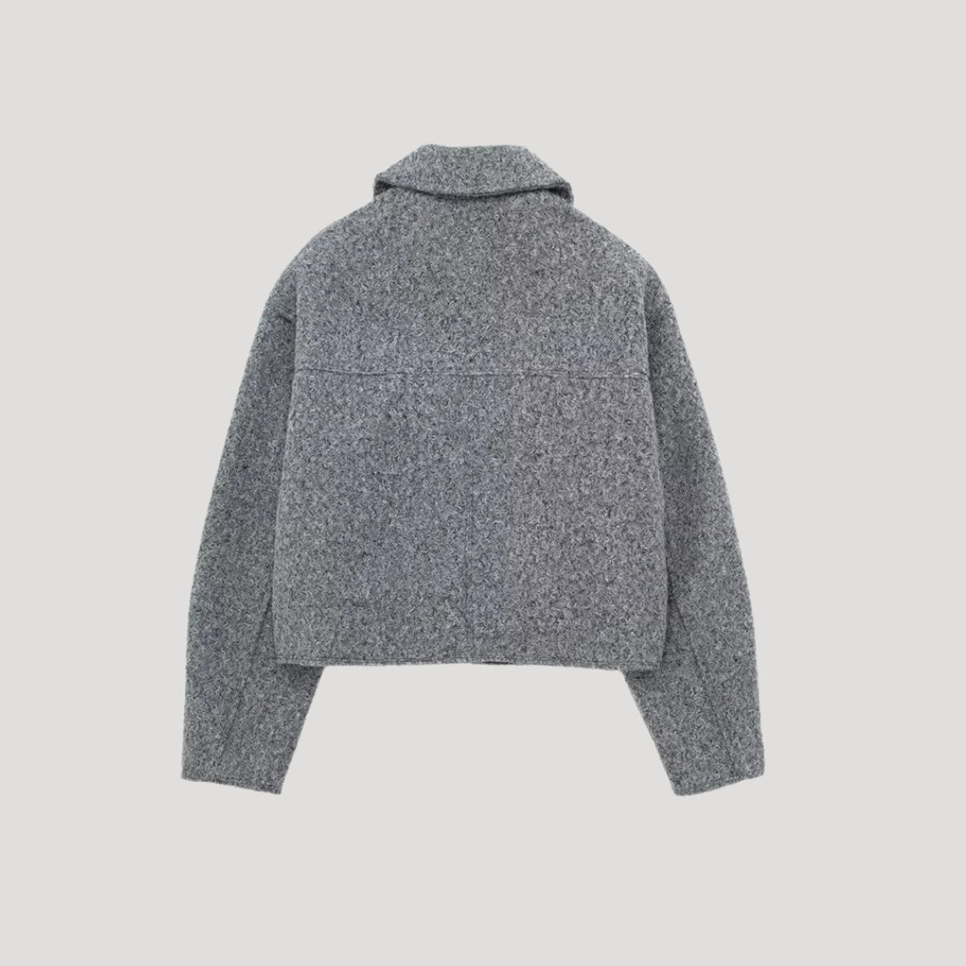 Damenjacke mit verkürztem Schnitt und Reißverschluss – strukturierte Winterjacke für Alltag und Stadt