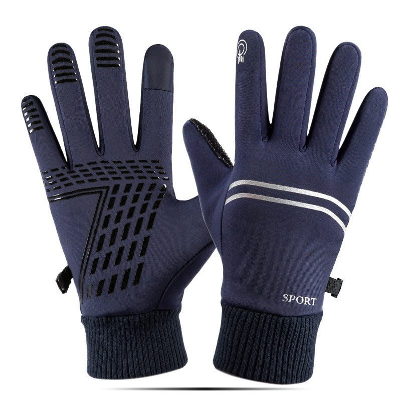 Men’s Waterproof Touchscreen Winter Gloves – Polar-Fleece Windproof Anti-Slip Cycling Ski Gloves
