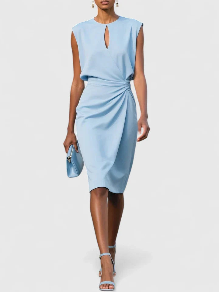 Women’s Ruched Waist Midi Dress Elegant Occasion Style
