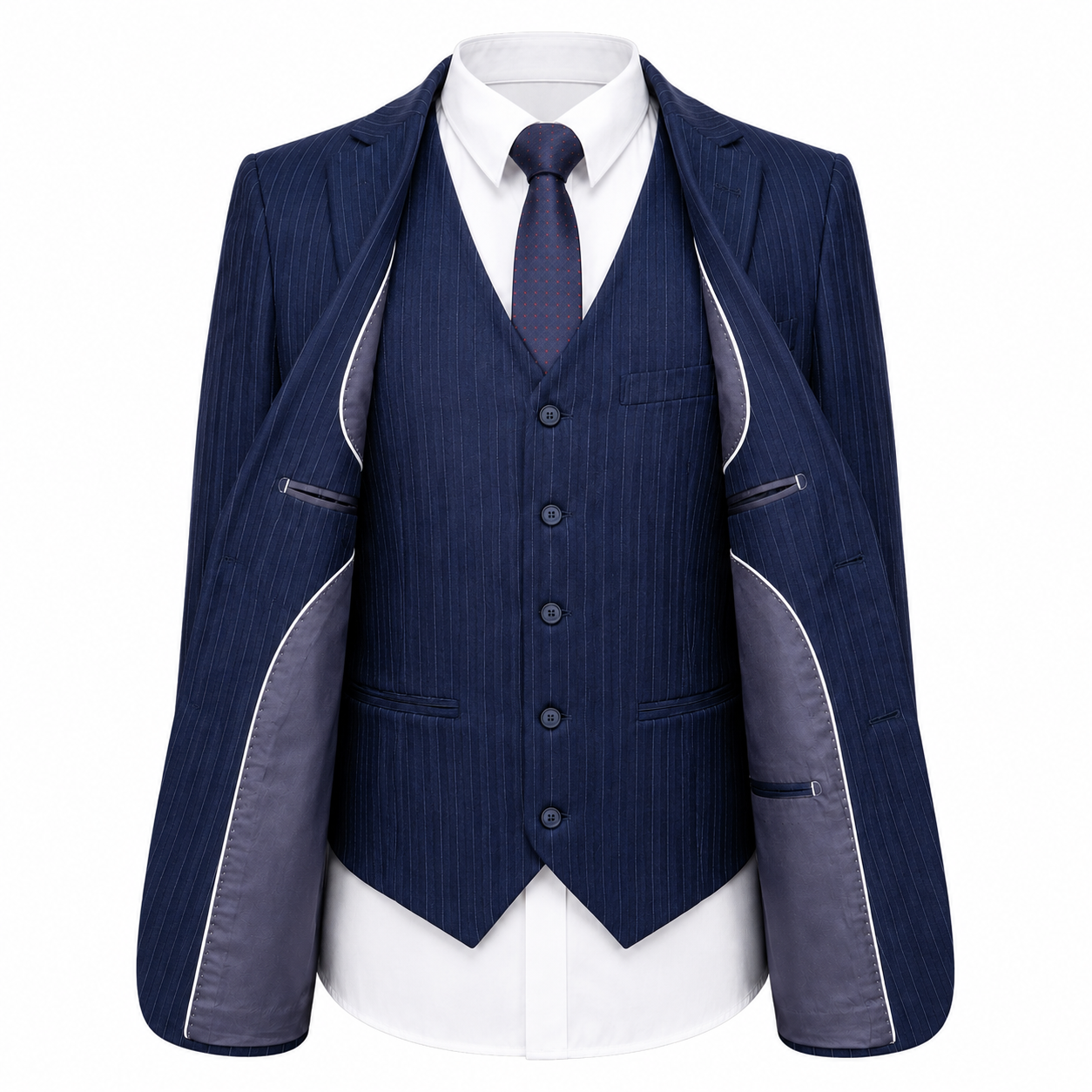 Men’s Double-Breasted Tweed Three-Piece Suit – Tailored Formalwear for Weddings and Special Occasions