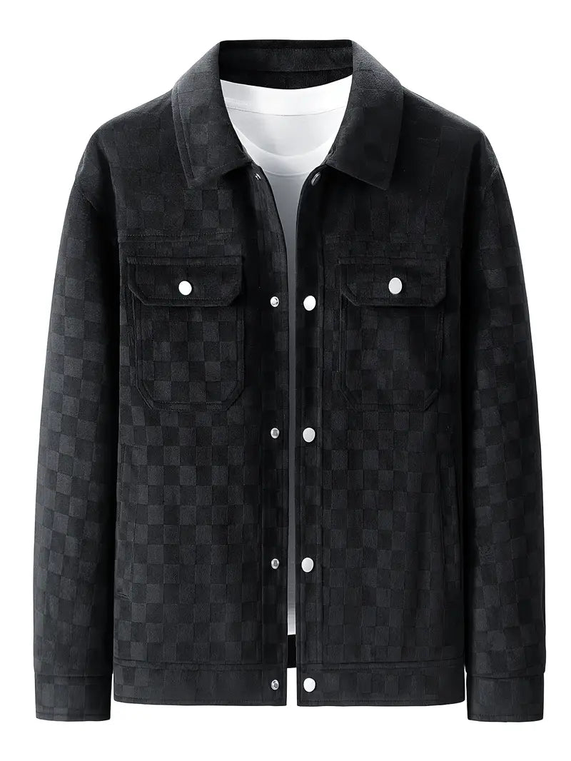 Chaqueta utilitaria para hombre con botones a presión estampados y bolsillos en el pecho