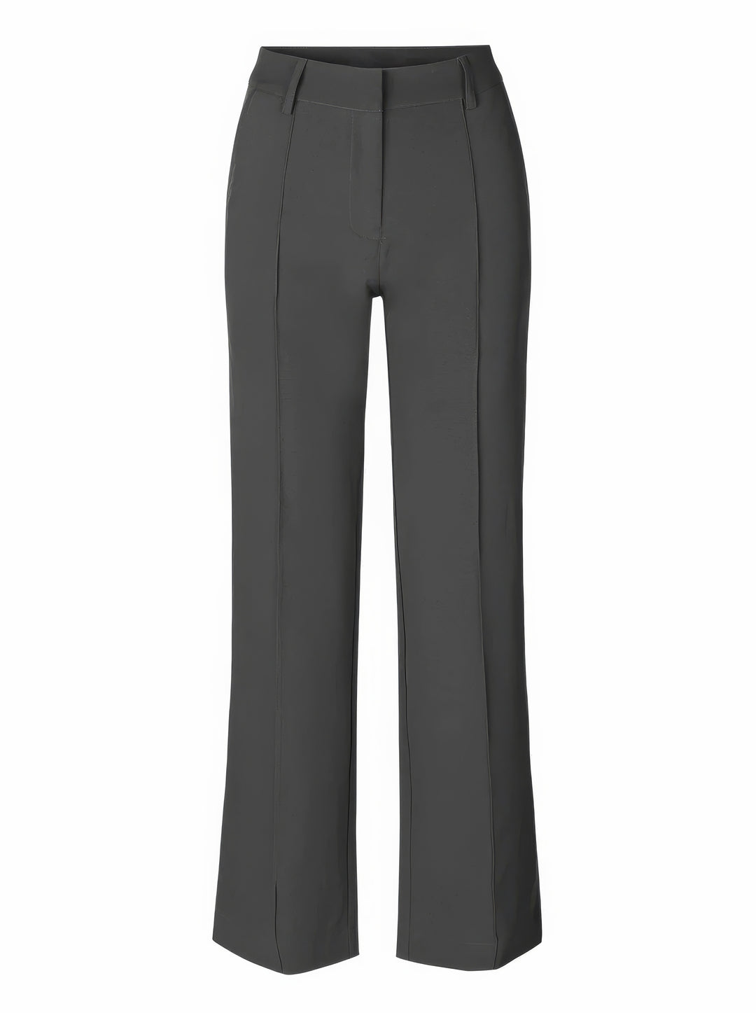 Pantaloni sartoriali da donna a vita alta e gamba larga - modello lungo e leggero con cuciture frontali per ufficio, look smart casual, viaggi e uso quotidiano