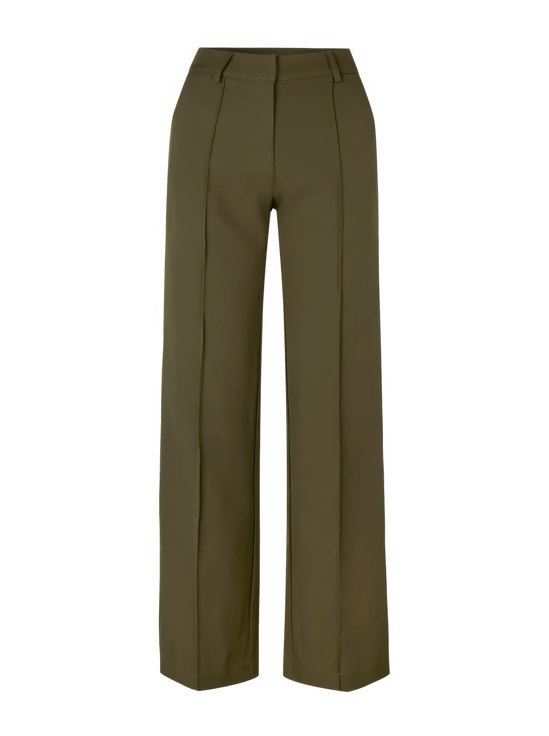 Pantaloni sartoriali da donna a vita alta e gamba larga - modello lungo e leggero con cuciture frontali per ufficio, look smart casual, viaggi e uso quotidiano